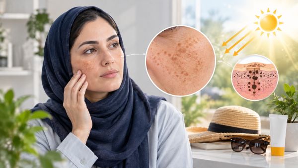 لکهای ناشی از آفتاب روی پوست صورت